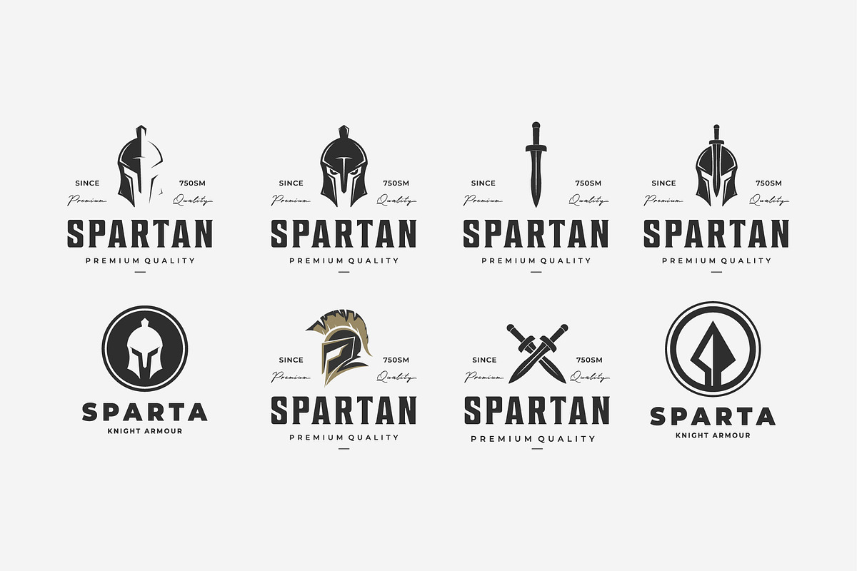Set Bundle of Spartans Logo Vintage