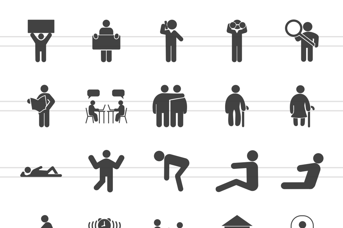 50 Humans Glyph Icons, an Outline Icon by IconBunny (Photo 2 of 3)
