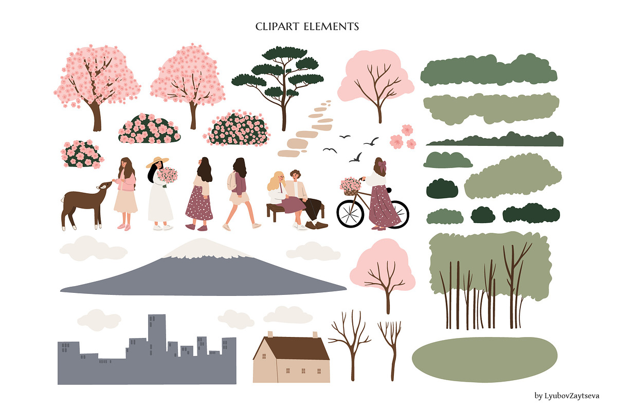 Blossom | Women in nature scenes, a Seasonal Illustration by LyubovZaytseva (Photo 3 of 19)