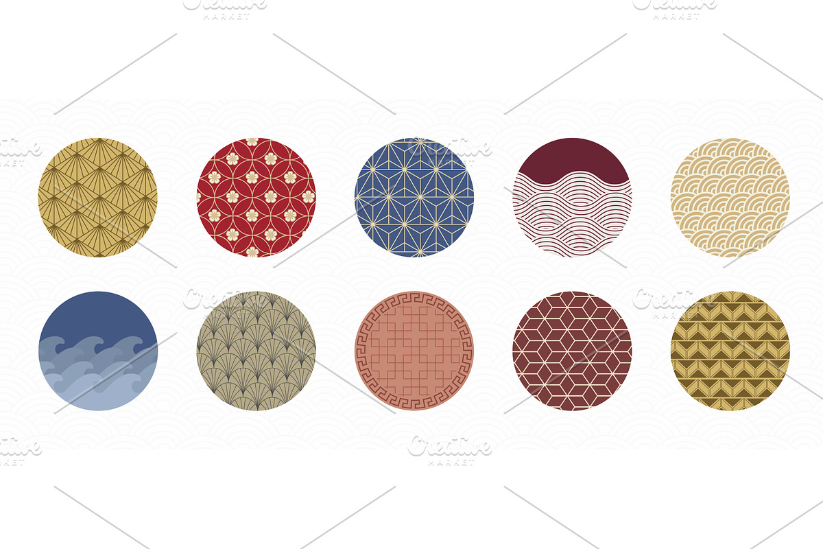 Japanese tradition circle set, an Object Illustration by art PVP - market