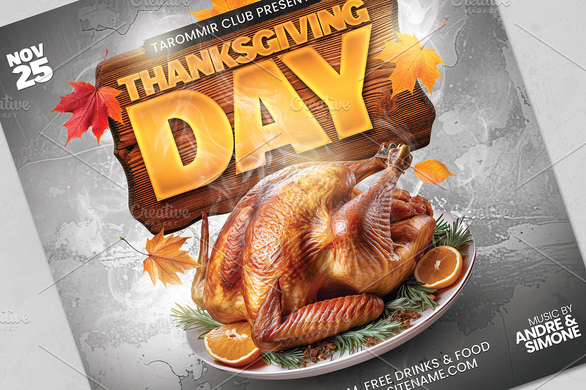 Thanksgiving Day Flyer Template, a Flyer Template by Tarommir (Photo 3 of 3)