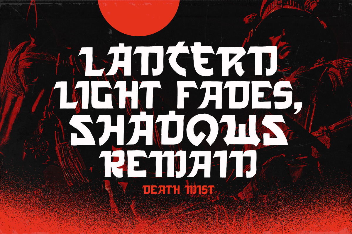 Death Mist Japanese Horror Font, a Sans Serif Font by Letterhend Studio (Photo 7 of 9)