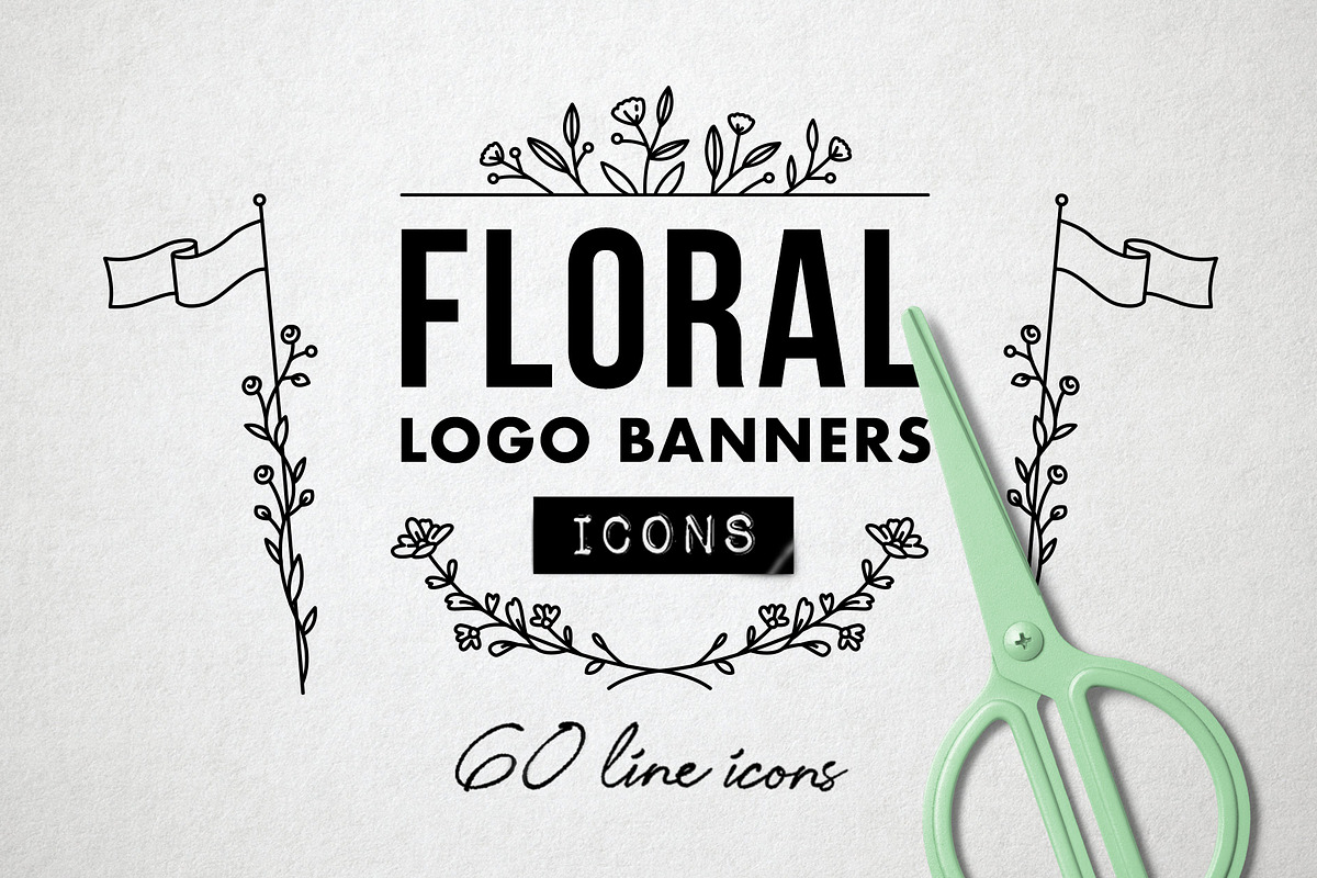 60 Flower Logo Borders, Floral Icons, an Outline Icon by Hatch Design Workshop (Photo 11 of 11)