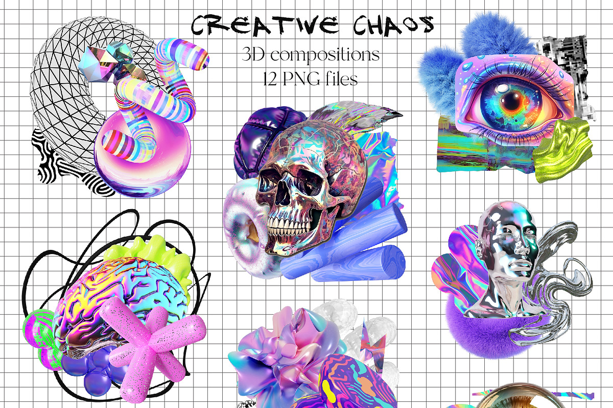 3D Creative Chaos Graphic set, a Graphic by LarysaZabrotskaya (Photo 11 of 14)