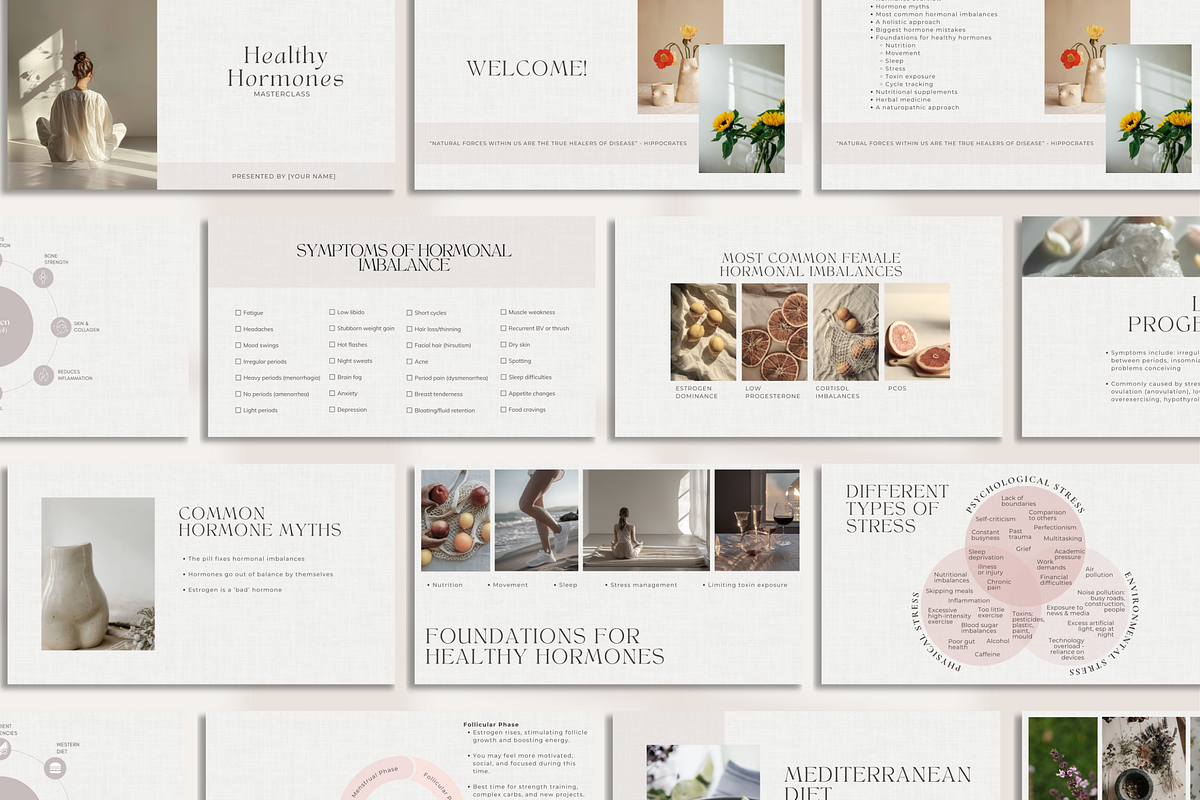 Hormone Masterclass Canva Premade, a Presentation Template by Naturopath Hub (Photo 5 of 9)