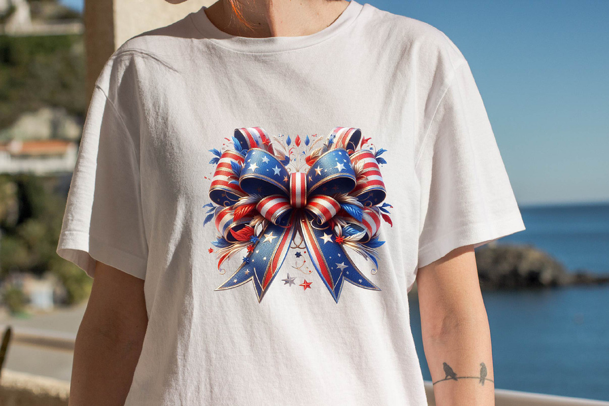 4th of July Bow Sublimation Clipart, an Illustration by SVGArt (Photo 7 of 8)