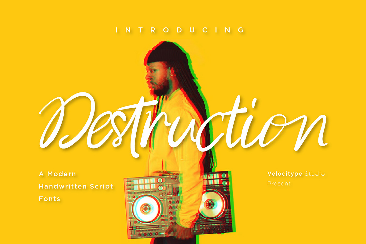 Destruction - Modern Script fonts, a Script Font by Nahar_std (Photo 1 of 8)