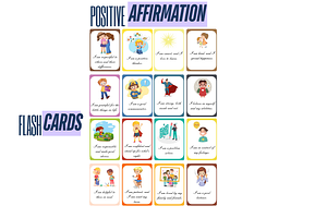 Positive Affirmation FlashCards Kids, a Card Template by DigitalsDesigns