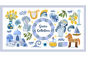Greece Collection Hand drawn, an Illustration by Lucia Fox