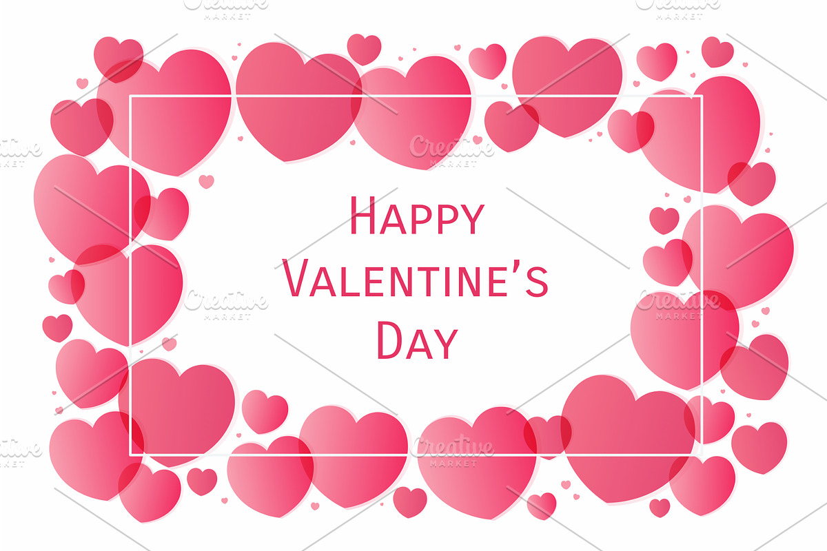 Red, pink hearts Valentines day, an Illustration by sceptical cactus