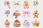 Gingerbread Birthday Clipart, a Seasonal Illustration by Design Market (Thumbnail 2 of 5)