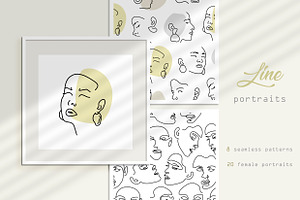 Line - female portraits & patterns