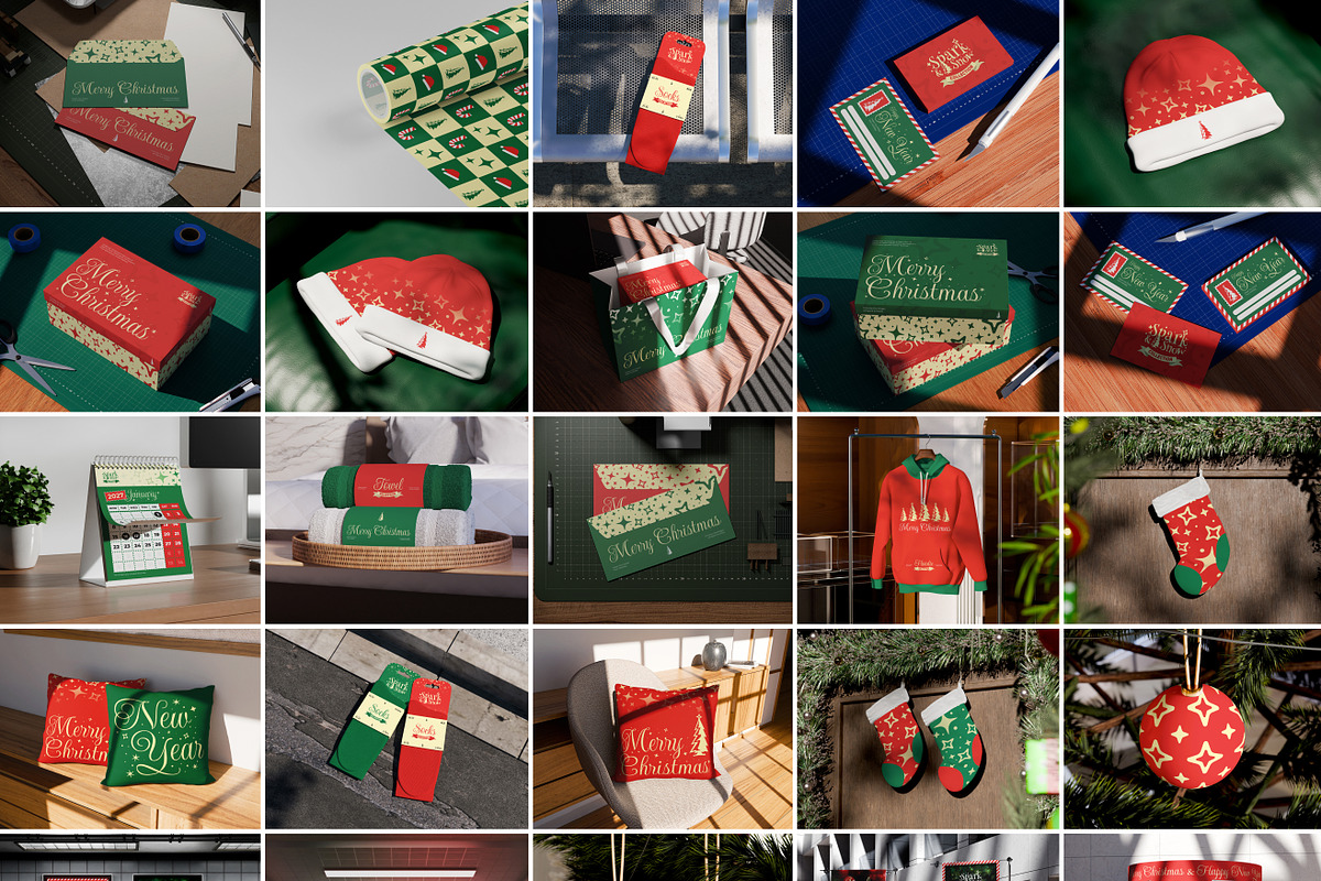 34 Christmas & New Year Mockups, an Advertising Mockup by Vitora Mockup (Photo 2 of 11)