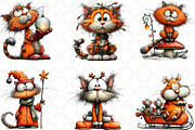 Whimsical Christmas Cat Clipart, an Animal Illustration by Black Bird Studio (Thumbnail 6 of 6)