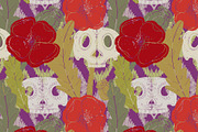 Folk art pattern poppy, sugar skull, a Pattern Graphic by NayaChu (Thumbnail 2 of 10)