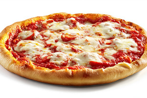 Margherita pizza, a classic Italian dish with melted mozzarella, a Photo by Studio ANNA