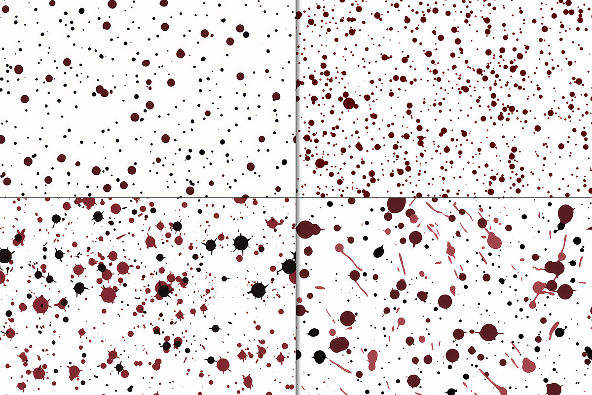 20 Seamless Red Splatter Patterns, a Pattern Graphic by Nordic Design