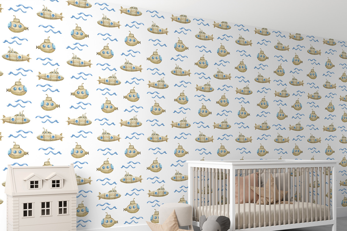 Watercolor Nautical Marine Patterns, a Pattern Graphic by PatternPalette (Photo 5 of 12)
