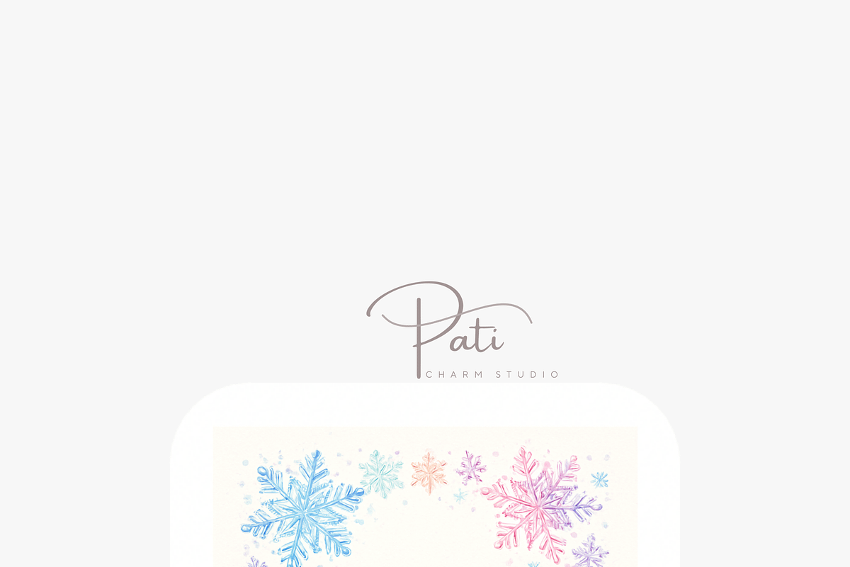 Snowflake Border Clipart Set, a Decorative Illustration by Pati Charm Studio (Photo 6 of 8)