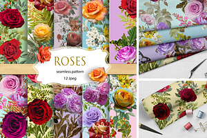 Roses seamless paper