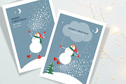 Christmas cards - Cute Snowman, a Seasonal Illustration by lenlis (Thumbnail 2 of 3)