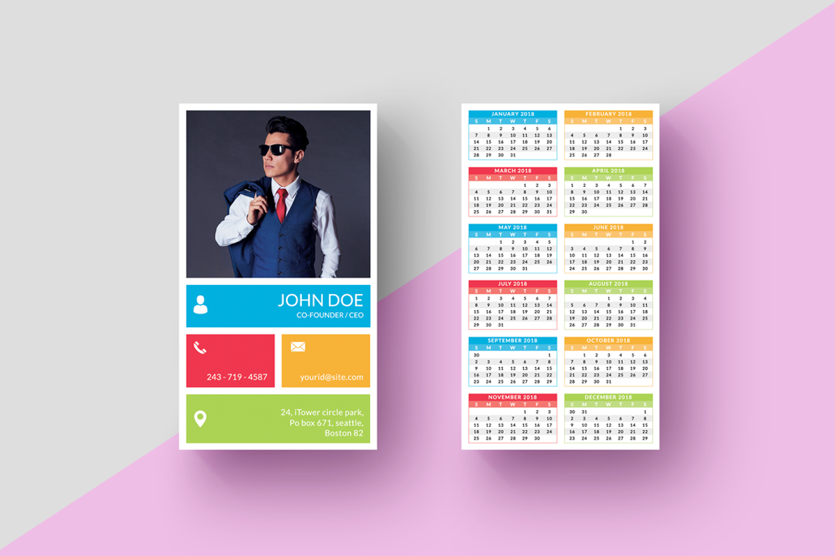 Pocket Calendar 2018, a Stationery Template by Jaisivakumar (Photo 2 of 5)
