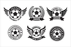 Football emblems with wings, a Branding & Logo Template by Saba Vector