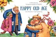 Happy Old Age - Watercolor Set, a Person Illustration by Mashamashastu (Thumbnail 1 of 13)