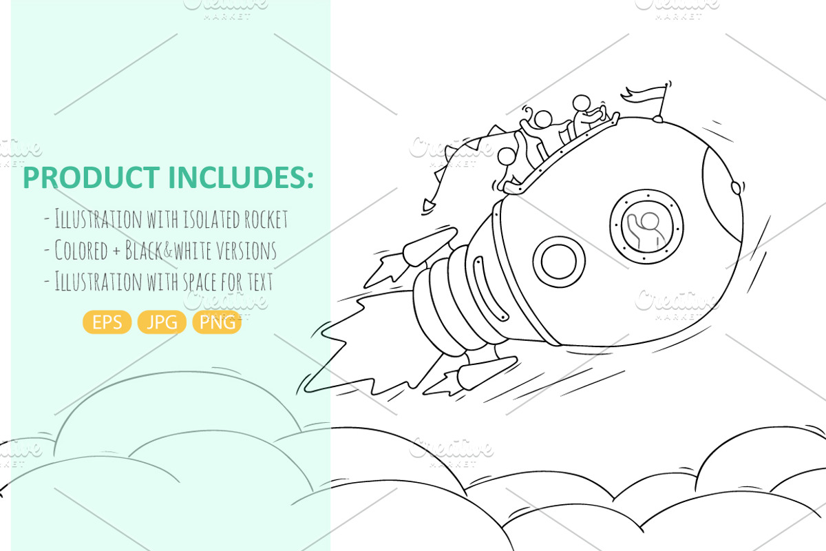 Cartoon Lamp Idea rocket, a Person Illustration by Sapunkele (Photo 2 of 2)