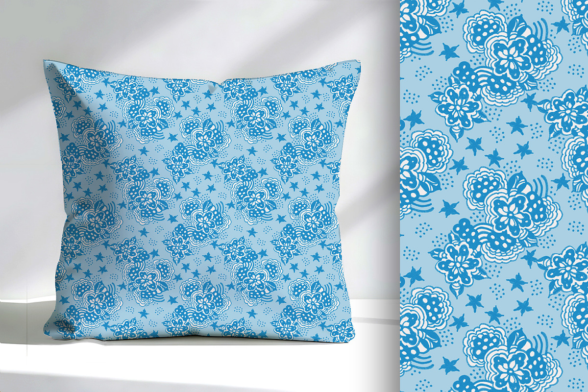 Hand Drawn Floral in Blue, a Pattern Graphic by Sharon Schwalbe (Photo 2 of 5)