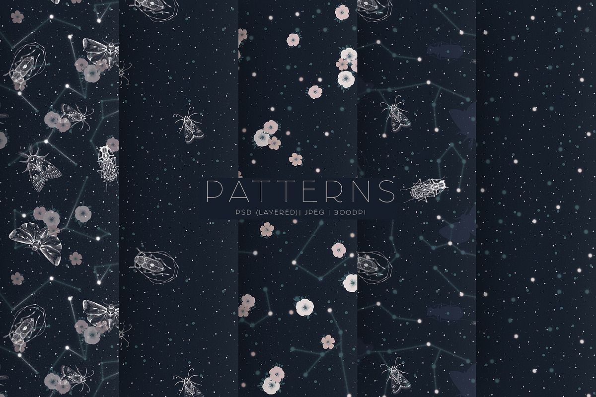 CELESTIAL PATTERN COLLECTION, a Pattern Graphic by LazuInna Shop (Photo 5 of 12)