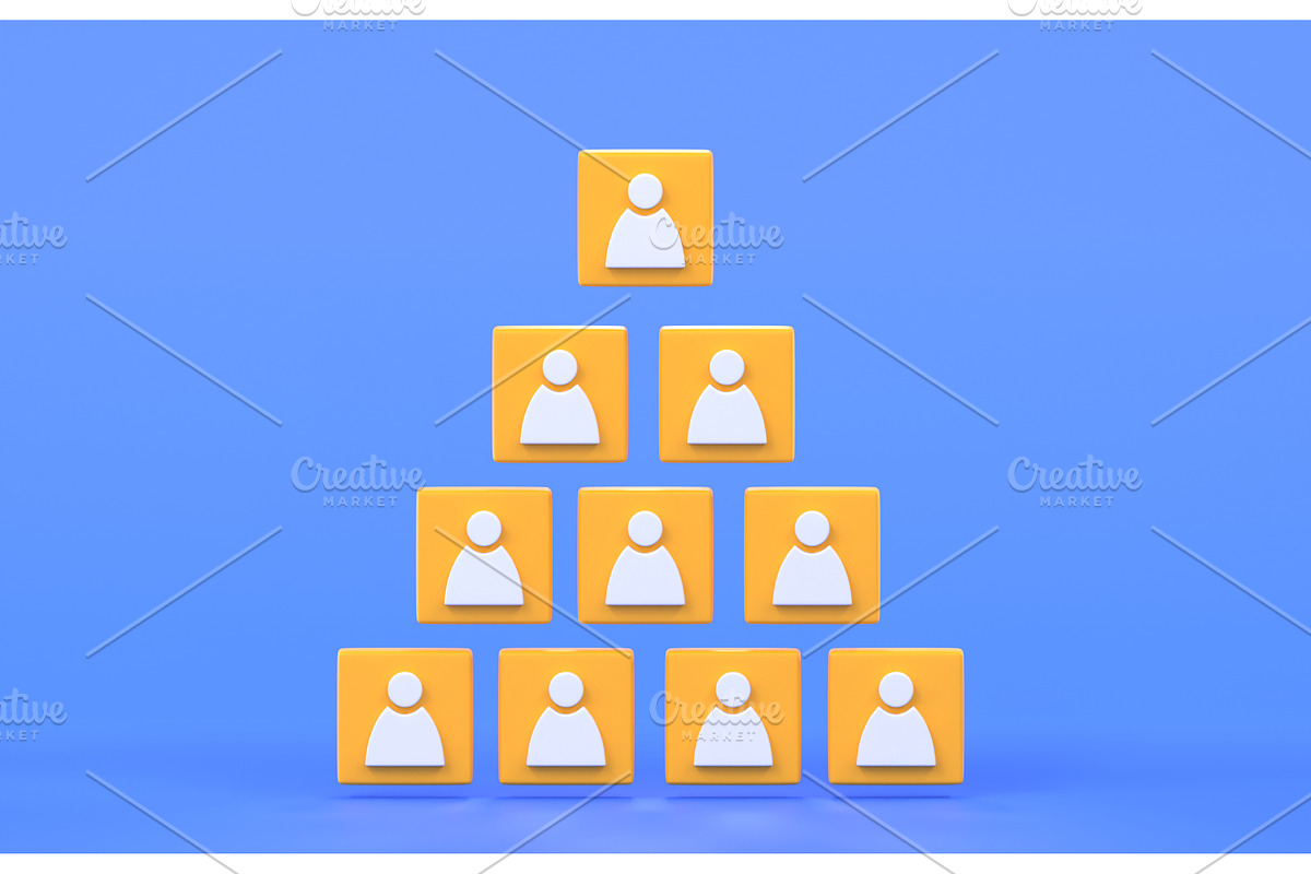 Hierarchy of company. Organization, a Characters & Person 3D Model by Marozhkastudio