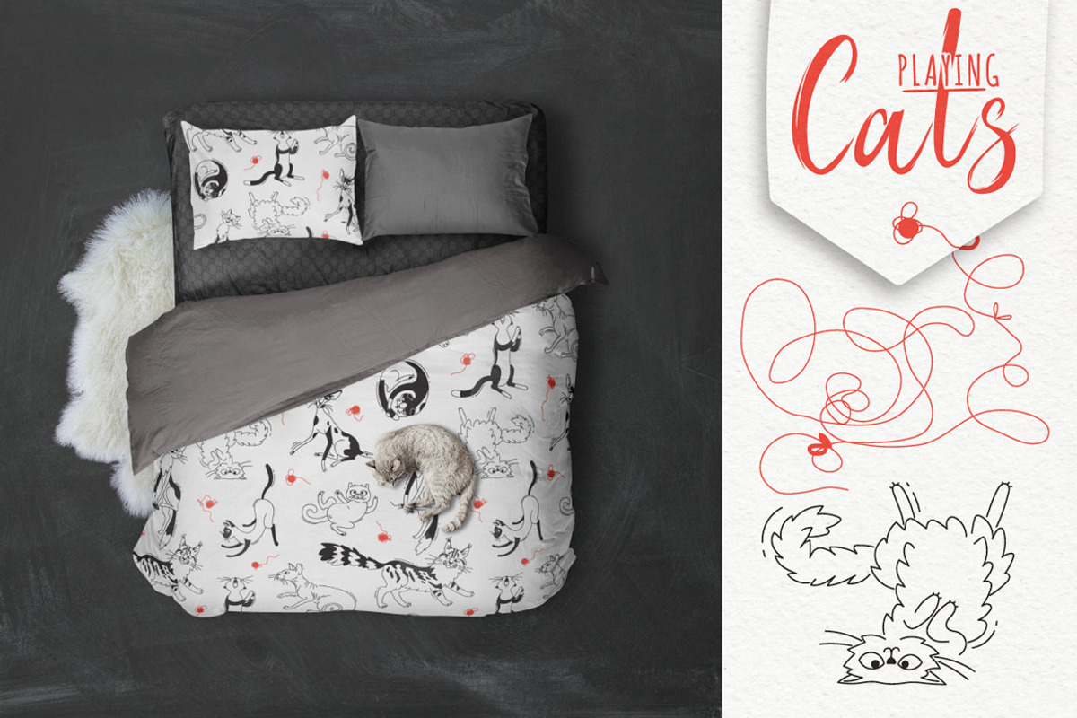Cats Playing, an Animal Illustration by Baksiabat (Photo 3 of 5)