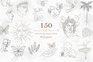 Minimalist Line Art Boho doodles 149
