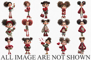Quirky Valentine Day Girl Clipart, an Illustration by Canvas Craft (Thumbnail 3 of 6)