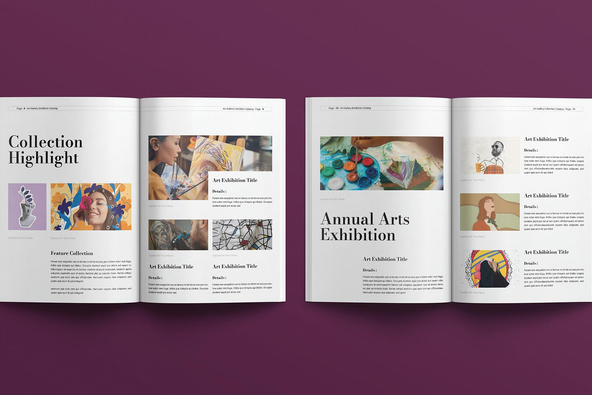 Art Gallery Exhibition Catalog, a Brochure Template by E-Type (Photo 4 of 8)