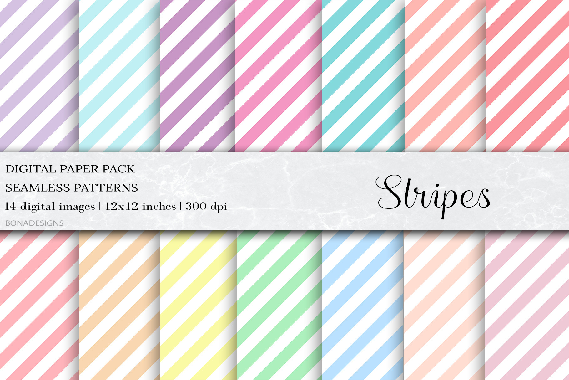 Stripes Seamless Patterns, a Pattern Graphic by BonaDesigns