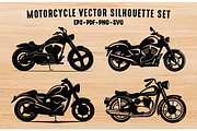 Motorcycle Vector Silhouettes Set, a Transportation Illustration by Gfx Expert Team (Thumbnail 1 of 3)