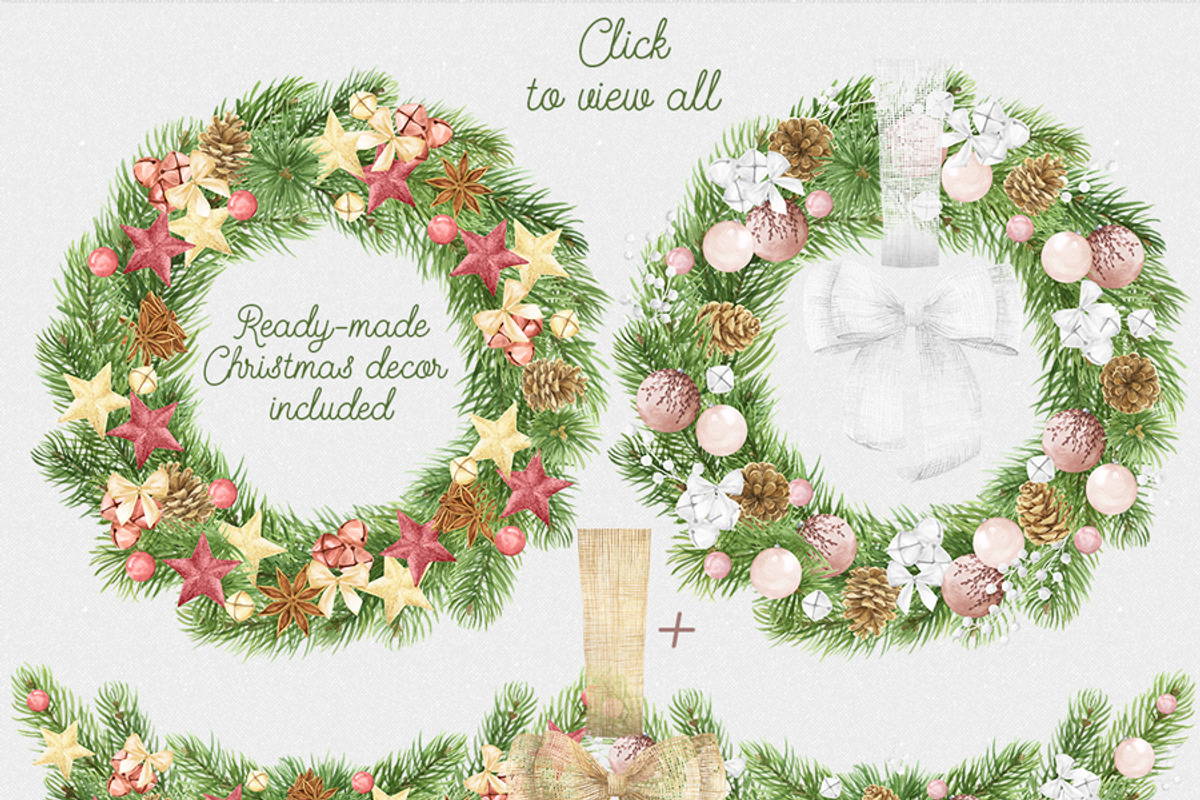 Christmas Creator Pack Watercolor, a Decorative Illustration by NataliVA (Photo 4 of 13)