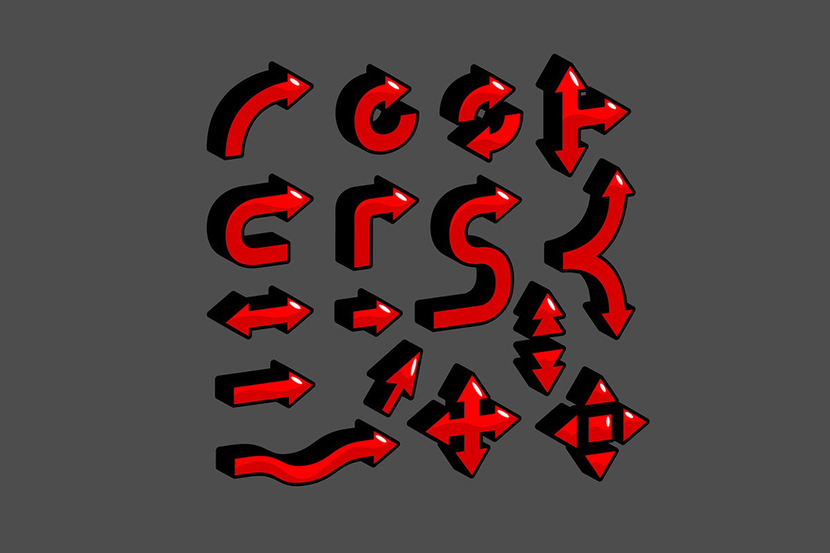 100+ Vector arrows set & web font preview 2