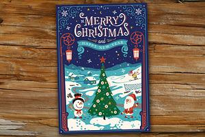 Merry Christmas Greetings Card., a Card Template by Azat1976
