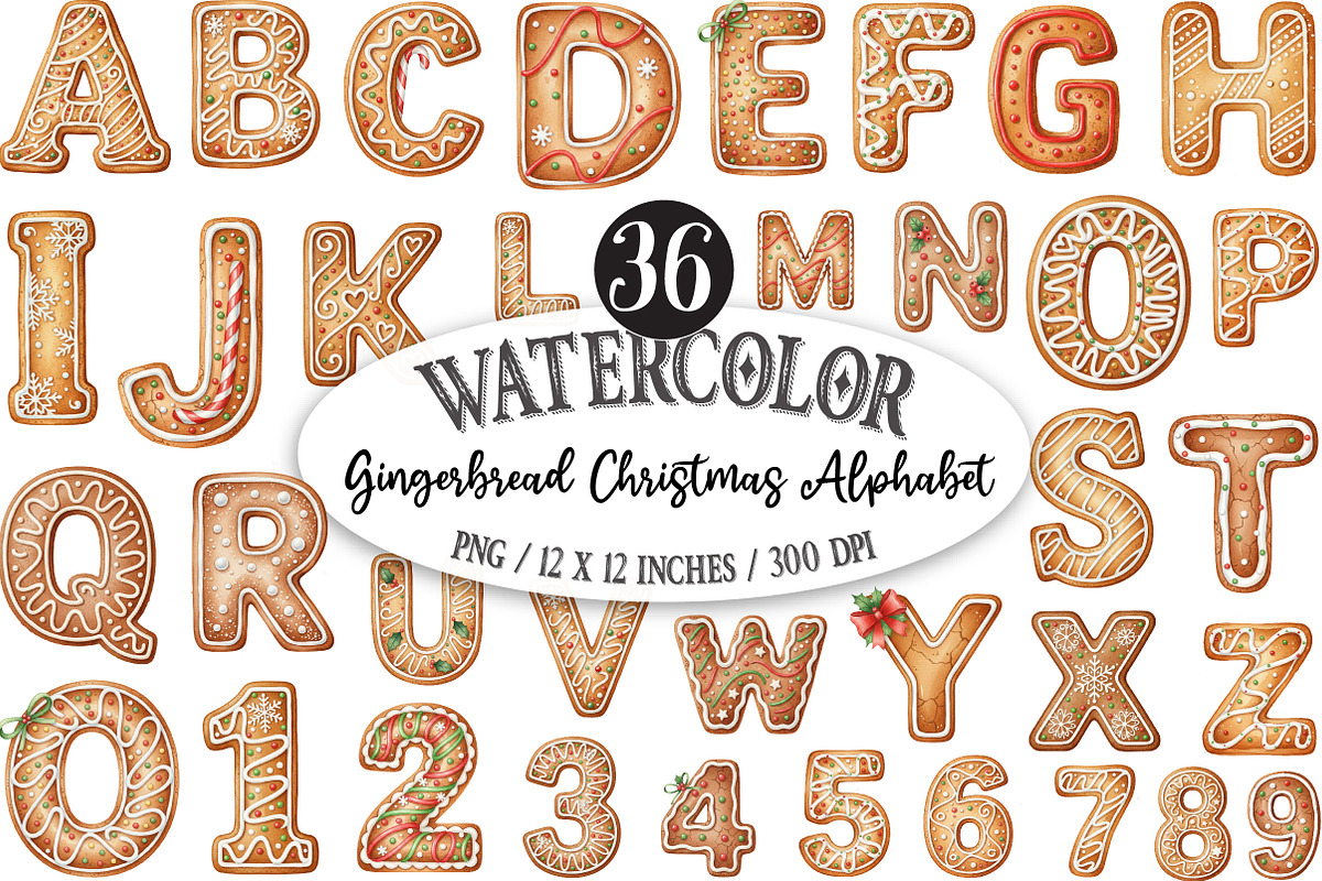 Gingerbread Christmas Alphabet, an Illustration by Designking (Photo 1 of 5)