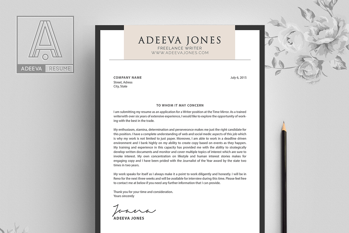 Professional Resume Template Jones, a Resume Template by AdeevaResume (Photo 4 of 4)