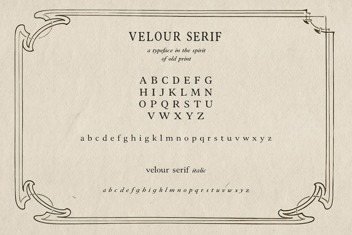 Velour Serif: Elegant Vintage Font, a Sans Serif Font by Mneme (Photo 6 of 7)
