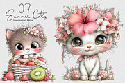 Whimsical Summer Cat Clipart, an Illustration by SinaCreation (Thumbnail 1 of 7)