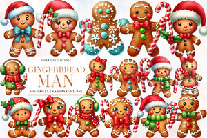 Watercolor Gingerbread Man Clipart, an Illustration by Designworld