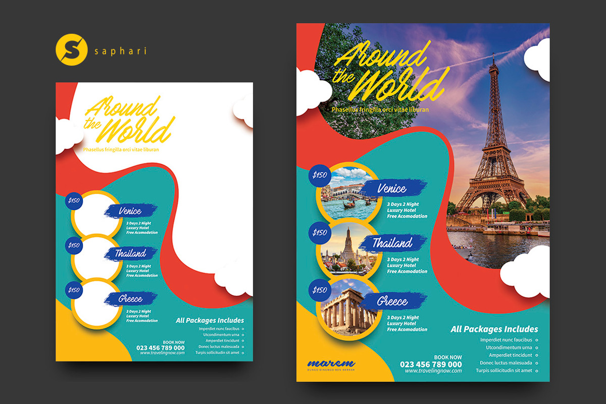 Travel Flyer Template, a Flyer Template by Saphari (Photo 2 of 3)