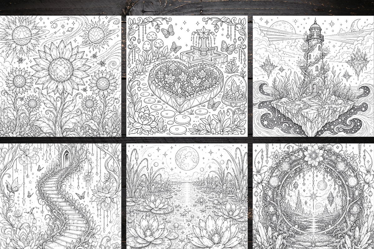 Alien Botanical Garden Coloring Page, a Brochure Template by LA Design (Photo 3 of 10)