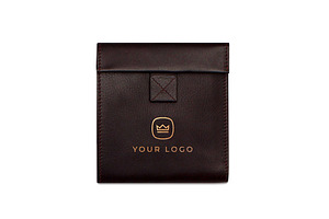 Brown Leather Wallet Logo Mockup