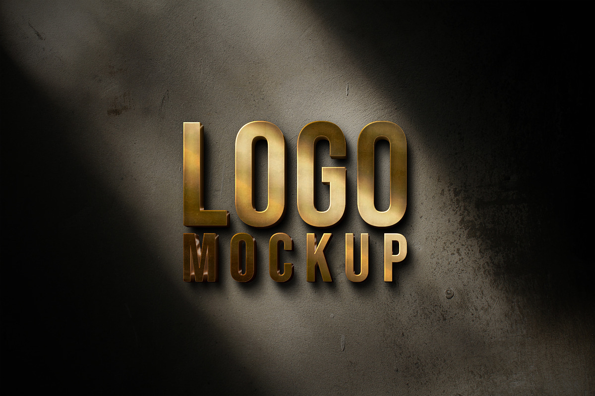 gold texture business logo mockup, a Product Mockup by yokbisayok (Photo 2 of 3)